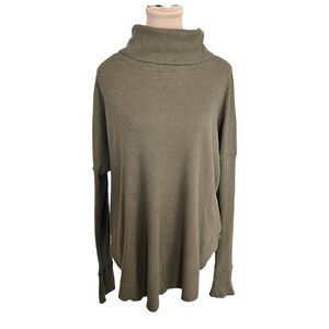 Aritzia TNA Green Cowl Neck Sweater Relaxed Fit Sz L